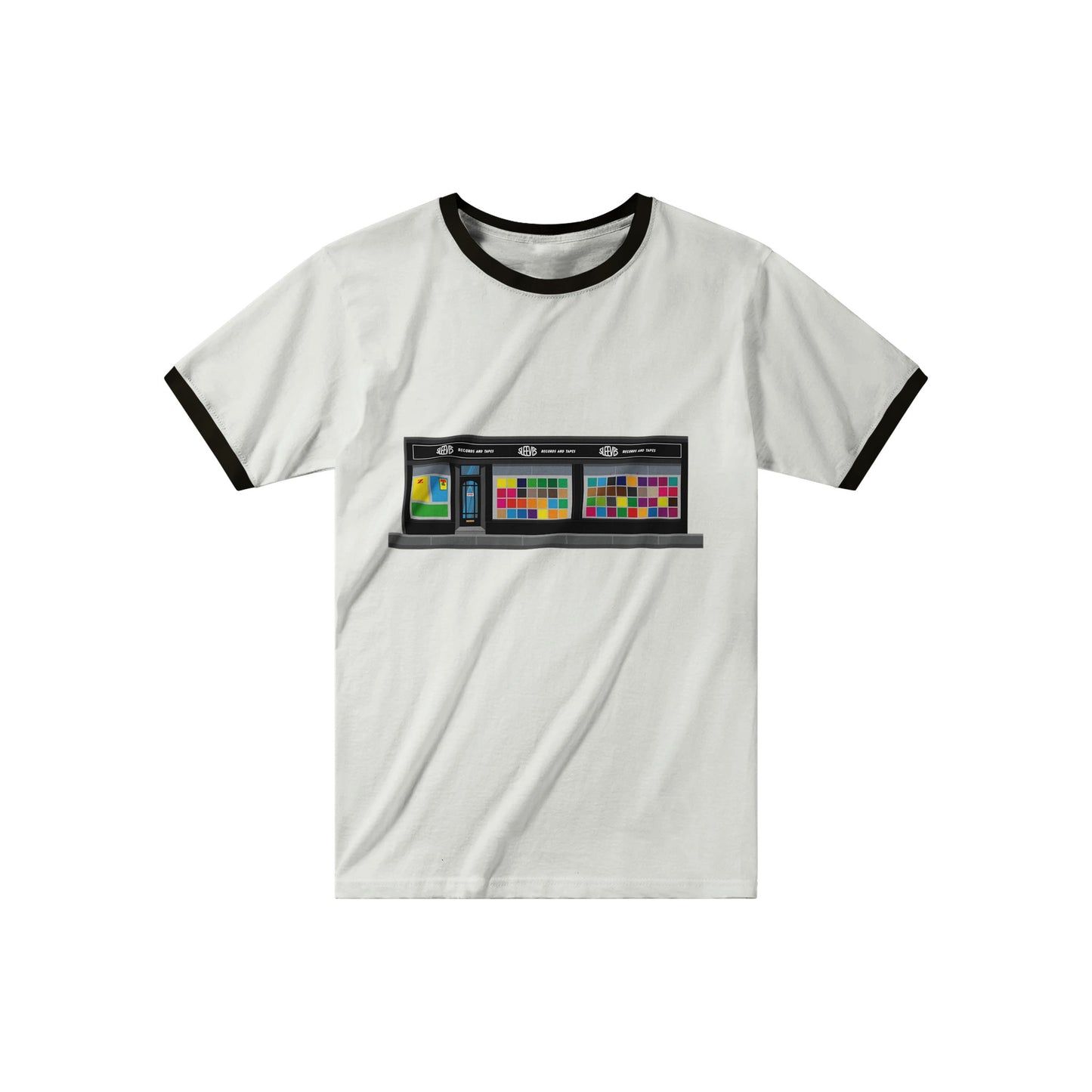 Sleeves Record Shop Unisex Ringer T-shirt