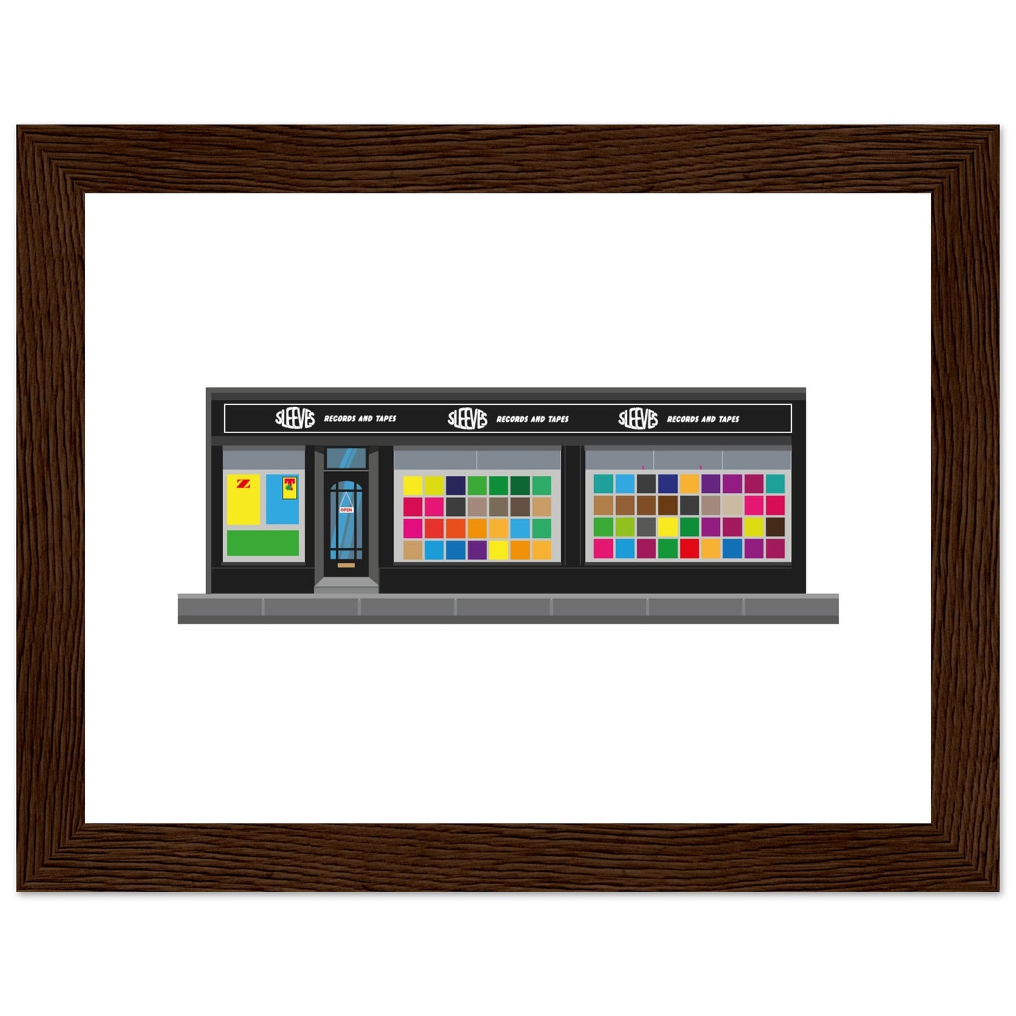 Sleeves Records Premium Matte Paper Wooden Framed Poster