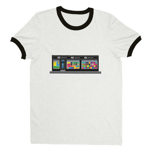 Sleeves Record Shop Unisex Ringer T-shirt