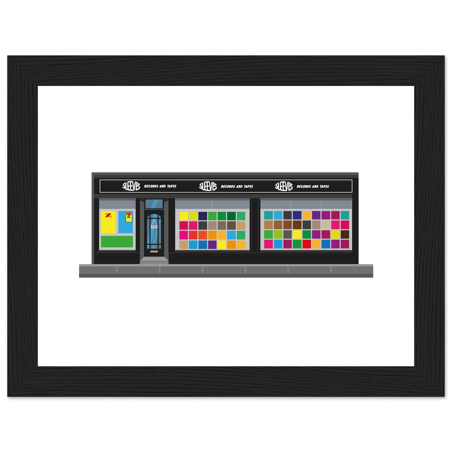 Sleeves Records Premium Matte Paper Wooden Framed Poster